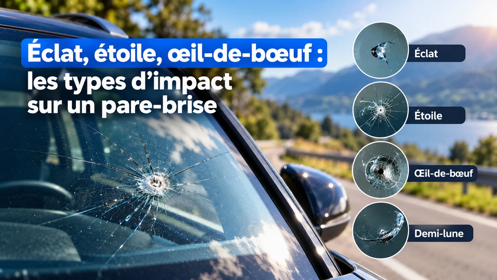 Types d’impact sur pare-brise